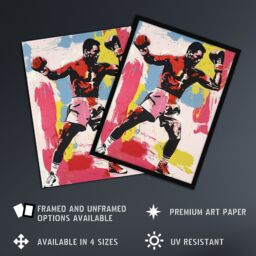 "Artery8 Boxer Sport Portrait Boxing Gloves Colourful Bold Wall Art Print - Size: W18"" x H24""" - thumbnail 2