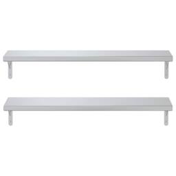 Berkfield Home Wall Shelves 2 pcs 100x23.5 cm Silver Stainless Steel - thumbnail 5