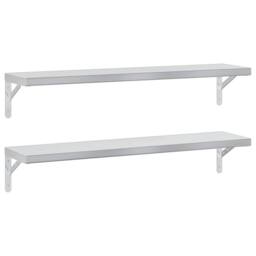 Berkfield Home Wall Shelves 2 pcs 100x23.5 cm Silver Stainless Steel