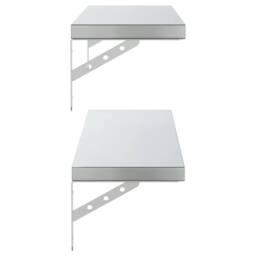 Berkfield Home Wall Shelves 2 pcs 100x23.5 cm Silver Stainless Steel - thumbnail 6