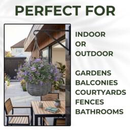 Ark Mat Artificial Floral Hanging Basket UV Resistant 34cm Indoor Outdoor in Purple - Size: 2 Pack - thumbnail 5