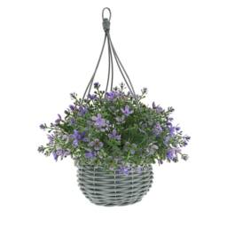 Ark Mat Artificial Floral Hanging Basket UV Resistant 34cm Indoor Outdoor in Purple - Size: 2 Pack - thumbnail 1