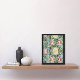 Artery8 Owen Jones Colorful Floral Chinese Motif Pattern Framed Wall Art Print - Size: A4 - thumbnail 4