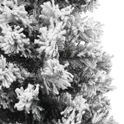 Berkfield Home Slim Artificial Christmas Tree with Flocked Snow Green 180 cm PVC - thumbnail 5