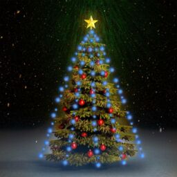 Berkfield Home Christmas Tree Net Lights with 210 LEDs Blue 210 cm - thumbnail 1