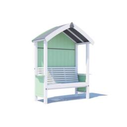 Dunster House Wooden Garden Arbour Painted Seat, W1.72m x D0.75m / W5' x D2' - thumbnail 1