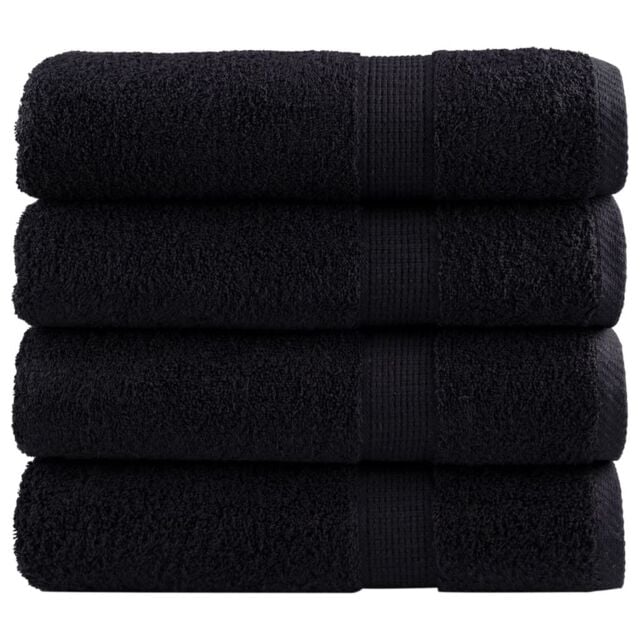 Berkfield Home Premium Shower Towels SOLUND 4 pcs Black 70x140 cm 600 gsm - image 1