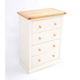 Cabinet Bits Castelli 4 Drawer Chest of Drawers Wood Knob in Off-White - thumbnail 3