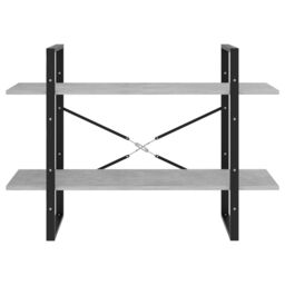 Berkfield Home 2-Tier Book Cabinet Concrete Grey 100x30x70 cm Engineered Wood - Size: 100 x 30 x 70 cm - thumbnail 5