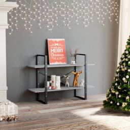 Berkfield Home 2-Tier Book Cabinet Concrete Grey 100x30x70 cm Engineered Wood - Size: 100 x 30 x 70 cm - thumbnail 1
