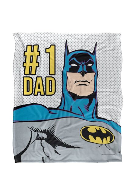 Batman Blanket, 152x127 cm No.1 Dad Silky Touch Super Soft Throw Blanket in White - image 1