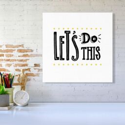 Warren Reed - Designer Let'S Do This Canvas in Black - Size: w10 inch x h10 inch - thumbnail 2