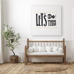 Warren Reed - Designer Let'S Do This Canvas in Black - Size: w10 inch x h10 inch - thumbnail 3