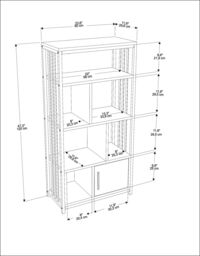 Decorotika Valero Metal Bookcase Shelving Unit Bookshelf in Dark Grey - thumbnail 6