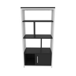 Decorotika Valero Metal Bookcase Shelving Unit Bookshelf in Dark Grey - thumbnail 4