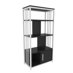 Decorotika Valero Metal Bookcase Shelving Unit Bookshelf in Dark Grey - thumbnail 5