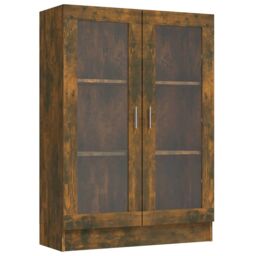 Berkfield Home Vitrine Cabinet Smoked Oak 82.5x30.5x115 cm Engineered Wood in Brown - thumbnail 2