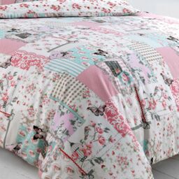 Velosso Boutique Cotton Rich Printed Duvet Cover & Pillowcase Set in Pink - Size: Single - thumbnail 3