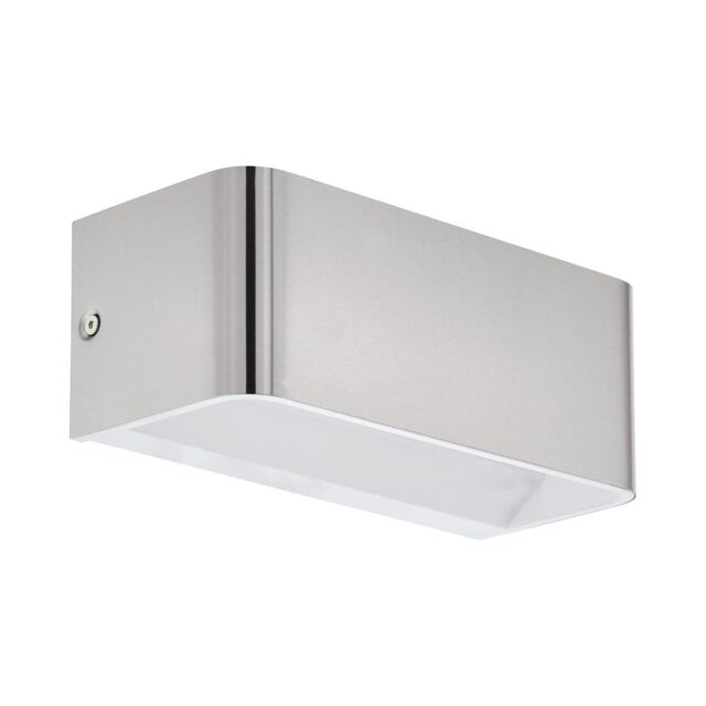 Loops Wall Light Colour Satin Nickel Front Cover Box Structure Bulb LED 10W Included in Metallics - image 1