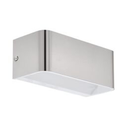 Loops Wall Light Colour Satin Nickel Front Cover Box Structure Bulb LED 10W Included in Metallics - thumbnail 1