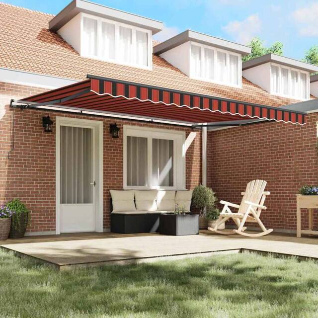 Berkfield Home Manual Retractable Awning Orange & Brown 450x350 cm - image 1