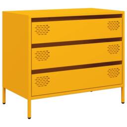 Berkfield Home Sideboard¬†Mustard Yellow 68x39x58.5 cm Cold-rolled Steel