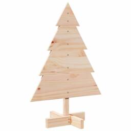 Berkfield Home Wooden Christmas Tree for Decoration 70 cm Solid Wood in Light Tan - thumbnail 1