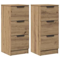 Berkfield Home Sideboards 2 pcs Artisan Oak 30x30x70 cm Engineered Wood in Brown - Size: 30 x 30 x 70 cm - thumbnail 3