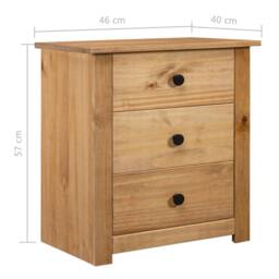 Berkfield Home Bedside Cabinet 46x40x57 cm Pinewood Panama Range in Brown - Size: 46 x 40 x 57 cm - thumbnail 9