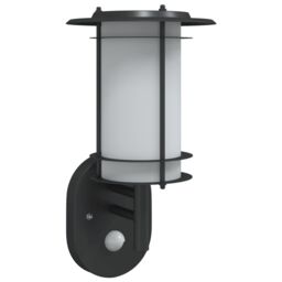Berkfield Home Outdoor Wall Light with Sensor Black Stainless Steel - thumbnail 2