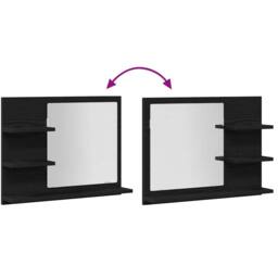 Berkfield Home Beautiful Bathroom Mirror Black Oak 60x10.5x45 cm Engineered Wood - thumbnail 8