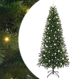 Berkfield Home Artificial Christmas Tree with 300 LEDs Green 240 cm PE & PVC - thumbnail 2