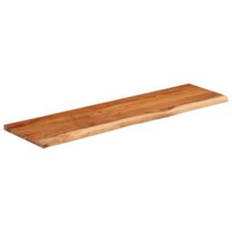 Berkfield Home Table Top 120x40x2.5 cm Rectangular Solid Wood Acacia Live Edge in Brown - thumbnail 3