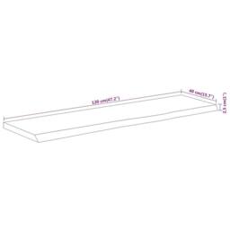 Berkfield Home Table Top 120x40x2.5 cm Rectangular Solid Wood Acacia Live Edge in Brown - thumbnail 8