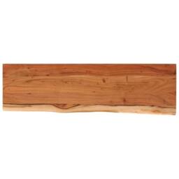 Berkfield Home Table Top 120x40x2.5 cm Rectangular Solid Wood Acacia Live Edge in Brown - thumbnail 1