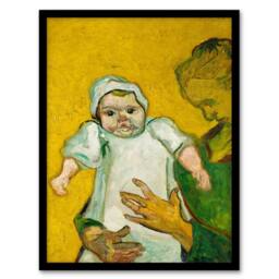 Artery8 Vincent van Gogh Framed Wall Art Print Madame Roulin & Her Baby in Yellow - Size: A4 - thumbnail 1