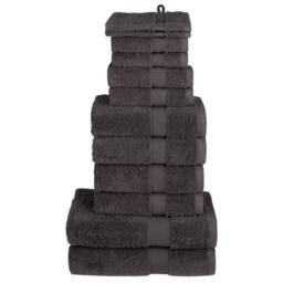 Berkfield Home Soft 12 Piece Premium Towel Set SOLUND Anthracite 600 gsm in Charcoal - thumbnail 2