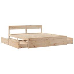 Berkfield Home Modern Bed Frame without Mattress 200x200 cm Solid Wood Pine in Natural - thumbnail 7