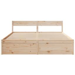 Berkfield Home Modern Bed Frame without Mattress 200x200 cm Solid Wood Pine in Natural - thumbnail 4