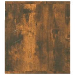 Berkfield Home Elegant Wall-mounted Bedside Cabinet Smoked Oak 50x36x40 cm in Brown - Size: 50 x 36 x 40 cm - thumbnail 7