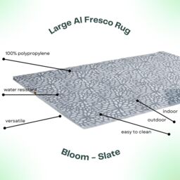 Marco Paul 2.1m Outdoor Garden Rug - Bloom Slate in Dark Grey - Size: 150 cm x 210 cm - thumbnail 4