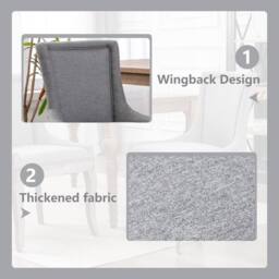 HomeTouch Set of 4 Bewley Plush Linen Upholstered Dining Chairs in Grey - Size: 4 Pack - thumbnail 7