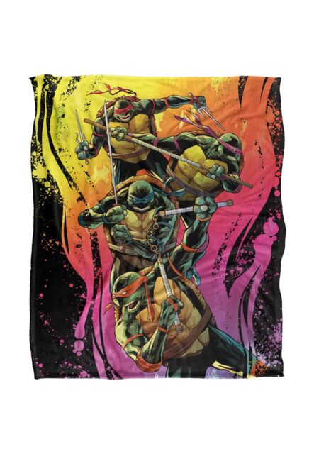 Teenage Mutant Ninja Turtles TMNT Gradient Group Splash Silky Touch Super Soft Throw Blanket 152 X 127 cm in White - image 1