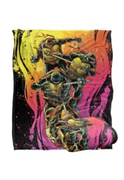Teenage Mutant Ninja Turtles TMNT Gradient Group Splash Silky Touch Super Soft Throw Blanket 152 X 127 cm in White - thumbnail 2
