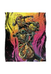 Teenage Mutant Ninja Turtles TMNT Gradient Group Splash Silky Touch Super Soft Throw Blanket 152 X 127 cm in White - thumbnail 1