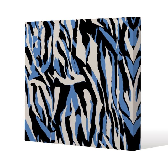 Benjamin Tate Design Abstract zebra skin (Canvas Print) / 90 x 90 x 4cm in Natural - Size: 90 x 90 x 4 cm - image 1