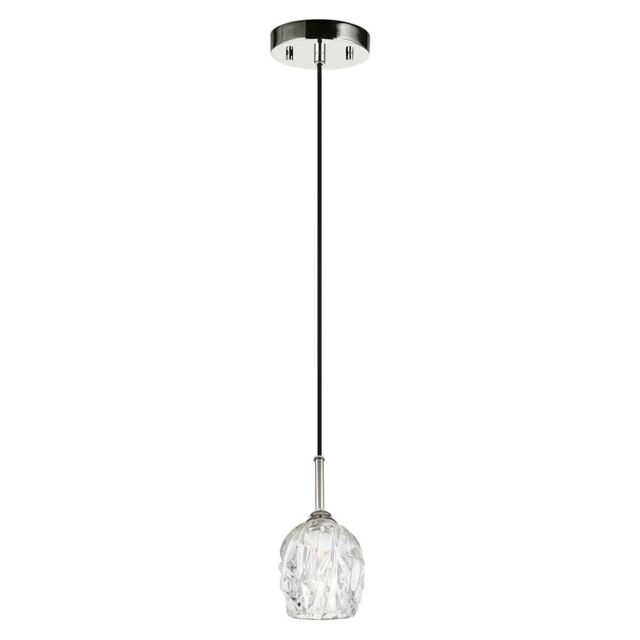 Loops 1 Bulb Ceiling Pendant Light Fitting Highly Polished Nickel LED G9 3.5W in Metallics