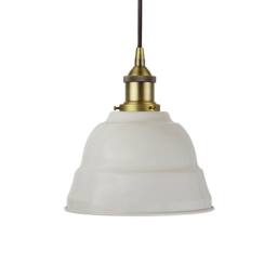 SE Home Pale Grey Lincoln Pendant Light - Matt Antique Brass - Black Round - thumbnail 1
