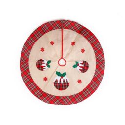Shatchi Christmas Tree Skirt Pudding 86 cmy, 4pcs in Brown