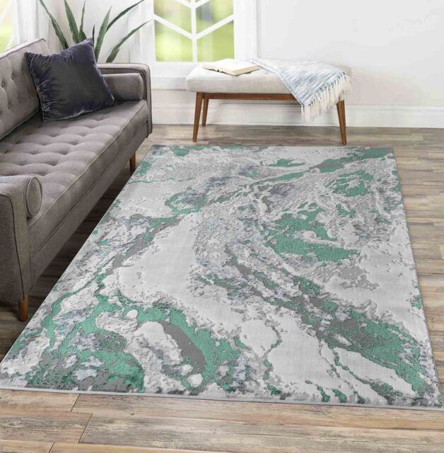 Smart Living Modern Emperor Thick Area Rugs for Bedroom, Living Room, Hallway Runner in Aqua - Size: 60 cm x 220 cm - image 1